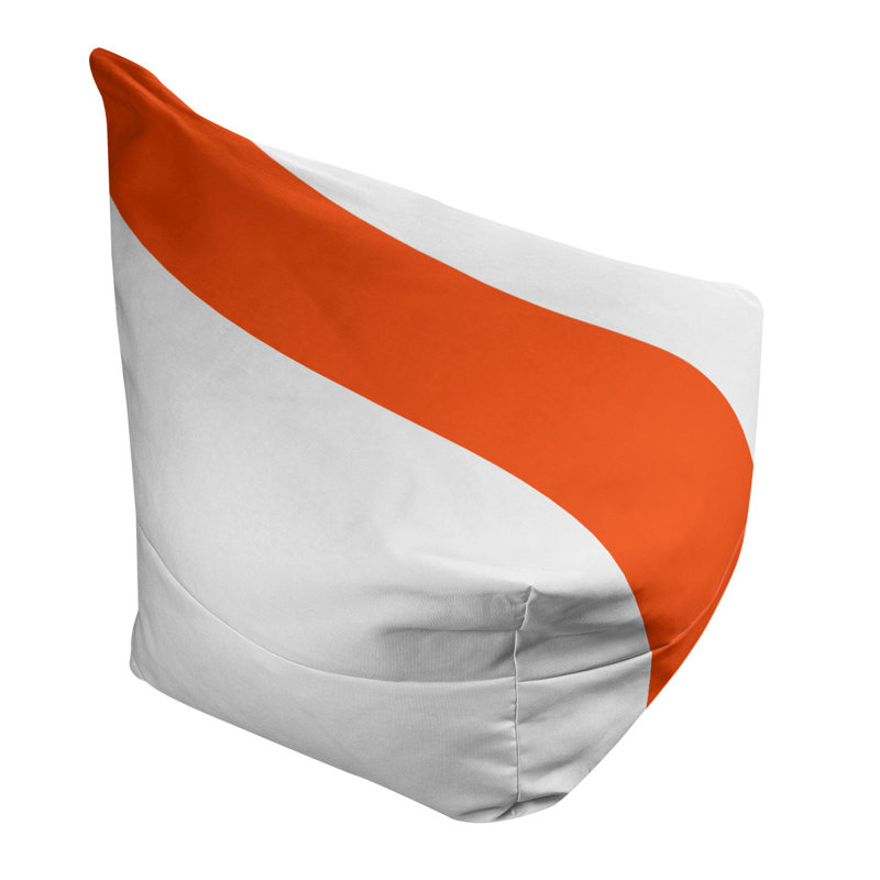 Bean Bag Cover, 42" H x 38" W x 2" D, White/Orange
