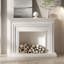 Foyer autoportant en bois massif beige