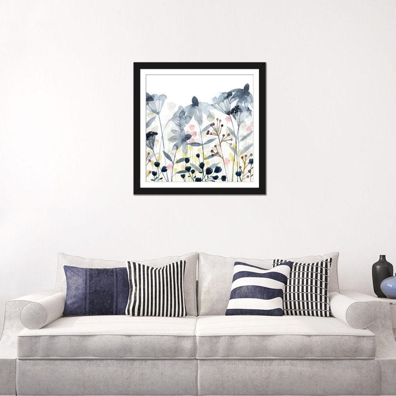 « layered jardins ii », impression sur toile, Papier d'art encadré noir, H 16 po x l 16 po x P 1 po