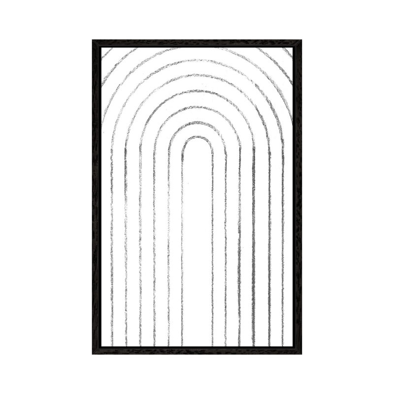 Line Arches by Whales Way - Print on Canvas, 66.04cm H x 45.72cm W x 3.81cm D, Black Framed