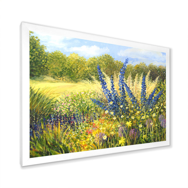 Fleurs sauvages - reproduction de cadre flottant sur toile, H 8 po x l 12 po x P 1 po, Cadre de coin blanc fermé