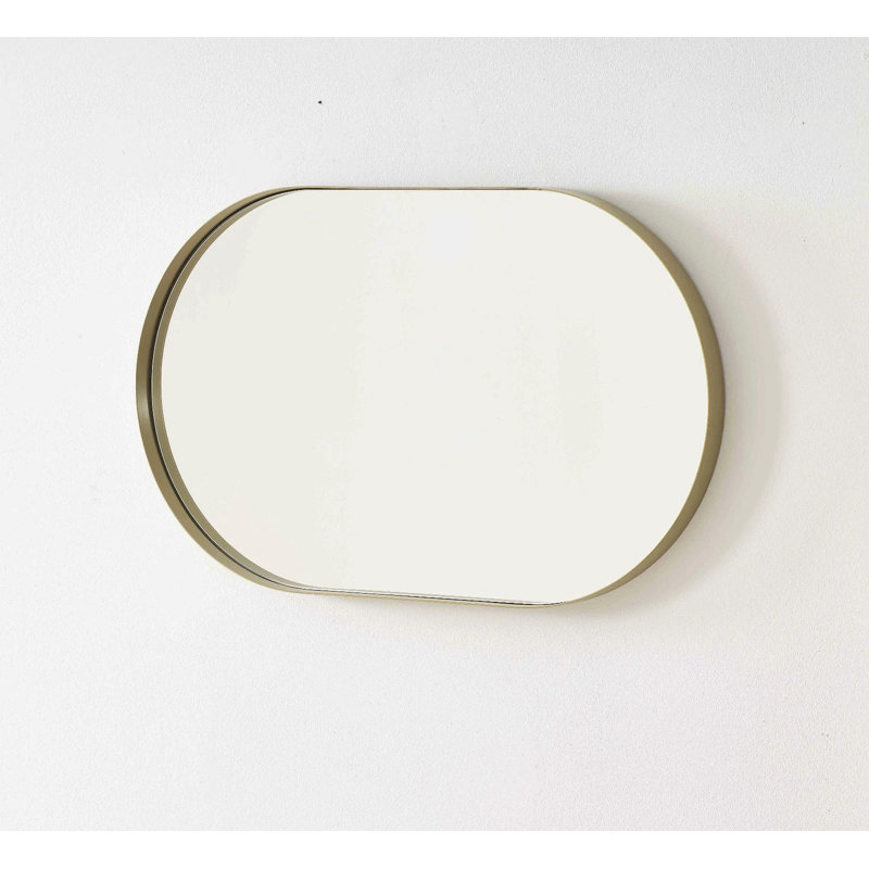 Oblong Metal Frame Wall Mirror, Gold