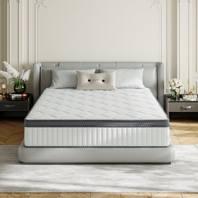 Fraida 12" Medium Cooling Gel Memory Foam Hybrid Mattresses with Certipur-US Certified Pocket Spring, Pressure Relief, and Motion Isolation