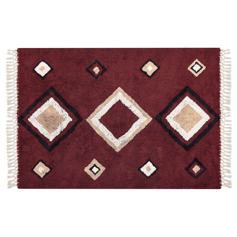 Mcgahey Geometric Cotton Hand Woven Area Rug, Rectangle 140 x 200cm