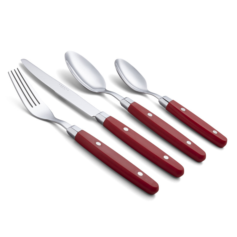 Ensemble de couverts 24 pièces, service pour 6, Rouge