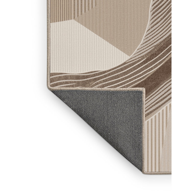 Tapis beige moelleux moelleux et moderne Cortland, 7 x 10