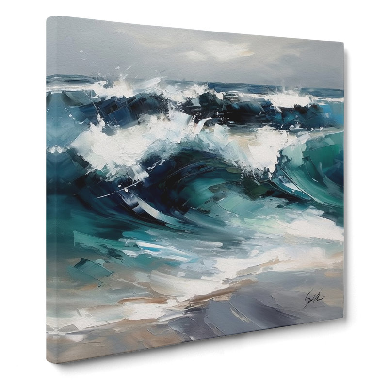 Ocean Modern Art - Wrapped Canvas, 35cm H x 35cm W x 3cm D