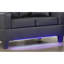 Causeuse en PVC avec lumières DEL et chargeur USB, noir