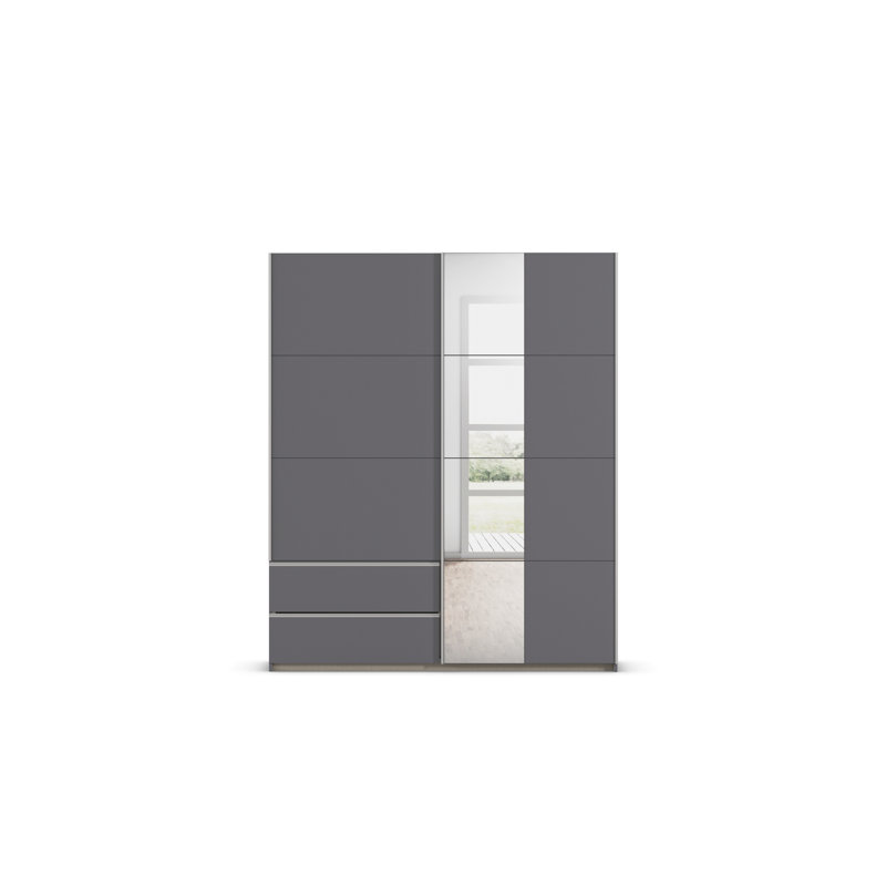 Sevilla sliding door wardrobe, Gray Metallic/Aluminum Colored, 210cm H x 175cm W x 59cm D