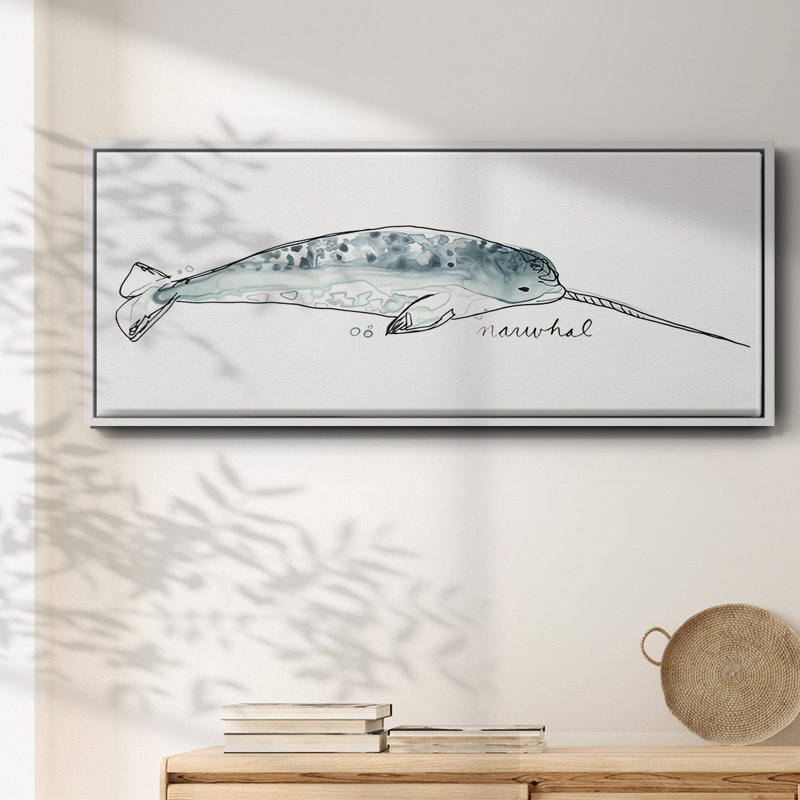 Baleine III - toile encadrée, H 20 po x l 50 po