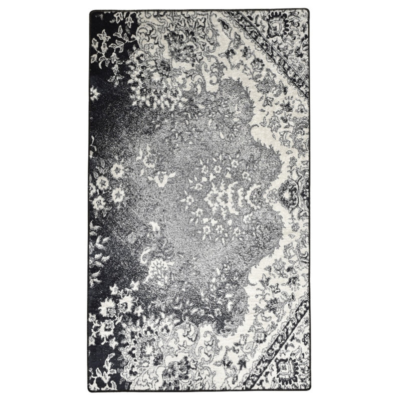 Tapis de qualité supérieure (5,2 x 7,5 pi), 100% polyester, hauteur de velours de 0,2 po | Antibactérien, antidérapant, dessous lavable à la machine | Conception élégante pour le décor du salon et de la chambre à coucher, douce et durable
