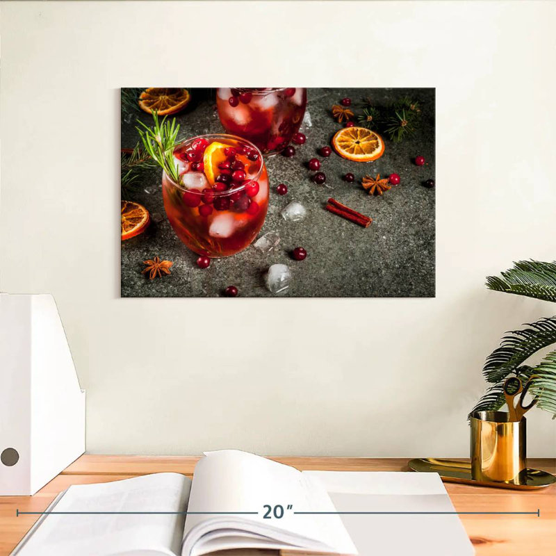 Iced Pomegranate Cocktail, 8" H x 12" W