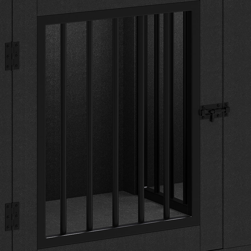 Faaija 60.2" W Engineered Wood Double Dog Crate with Removable Divider, Black
