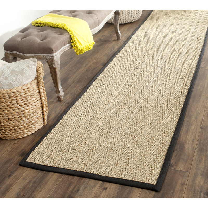 Tapis naturel / noir Hervey Bay, Tapis de couloir 2 pi 6 po x 6 pi