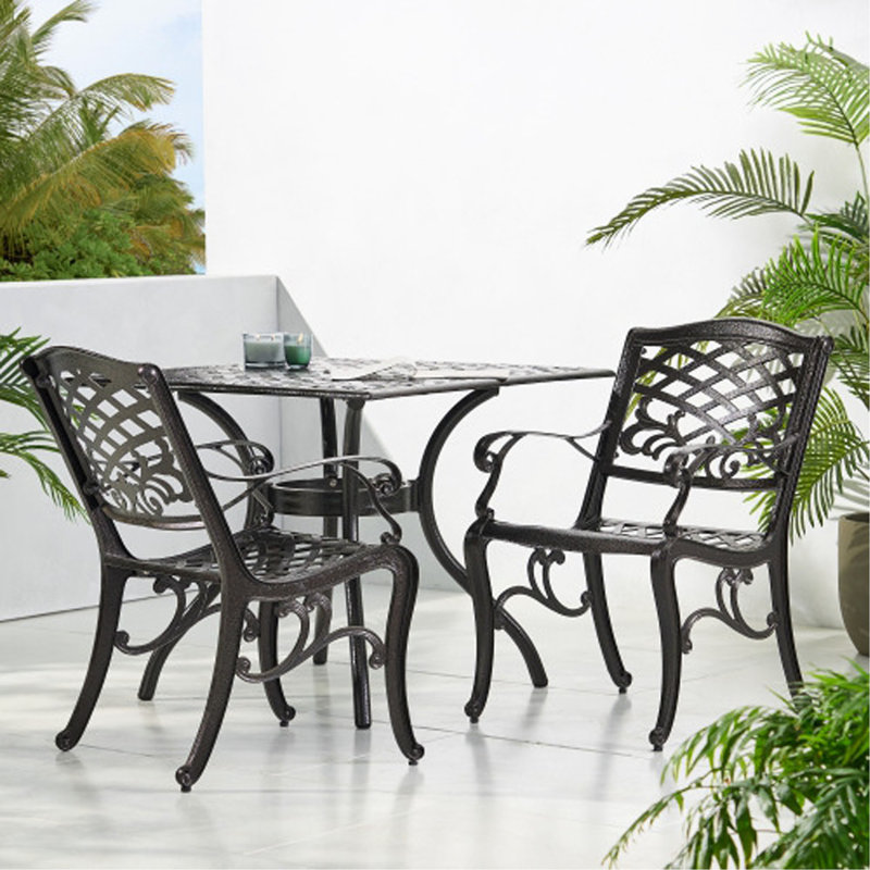 Chaise avec accoudoirs PHOENIX (ensemble de 2), Bronze