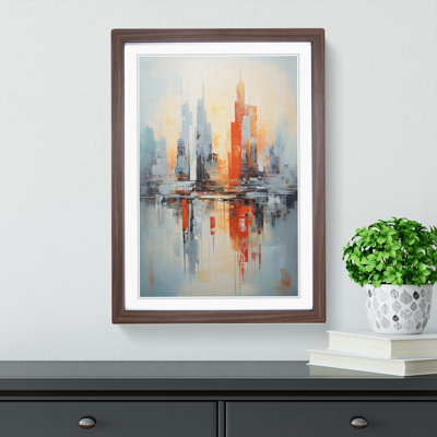 Skyline Abstract No.4 - Single Picture Frame Print on Wood