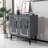 Elegant Console Table, Anthracite & Silver, 29.5 x 31.1 x 15.7 inches | 100% Melamine Coated Particle Board, Thickness: 0.7 inches | Sturdy Design with 19-inch Leg Height, Perfect for Modern Home Decor & Entryways-587803447