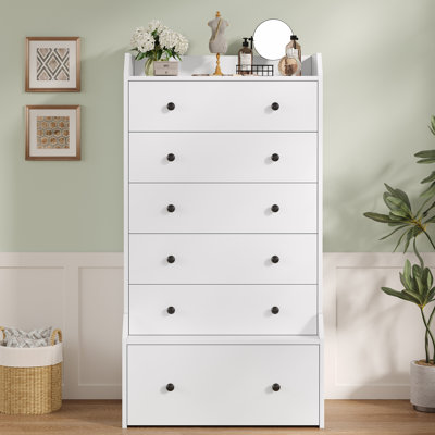 Tall 6 Drawer Dresser, 55.1" Modern Chest Of Drawers For Bedroom,Closet Dressers With Drawers Vertical Dresser For Living Room, Entryway, Hallway