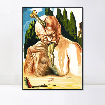 Framed Canvas Giclee Print Series#052 by Salvador Dali Wall Art for Living Room Home Office Decorations(Black Slim Frame,18"x24")