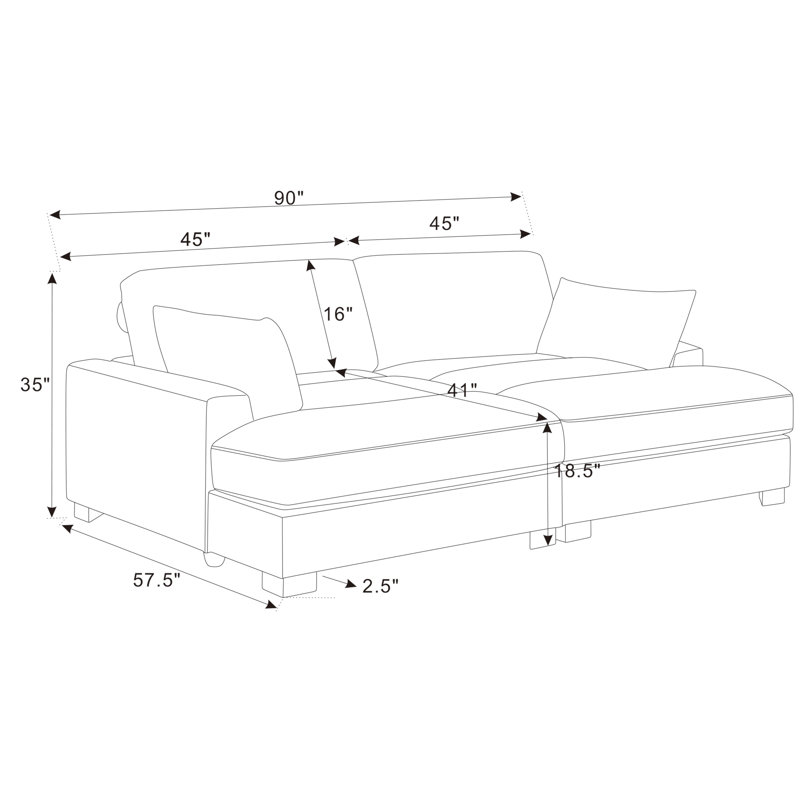 Mordecai 90'' Corduroy Sleeper Sofa - Stylish & Versatile