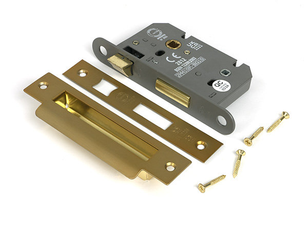 Heavy Duty Bathroom Lock, Satin Brass