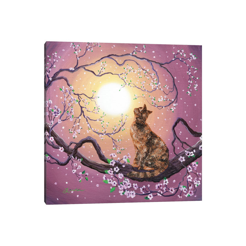 Reproduction d’art « Cherry Blossom Waltz » par Laura Iverson, Pas de tapis, Toile tendue, H 26 po x l 26 po x P 1,5 po