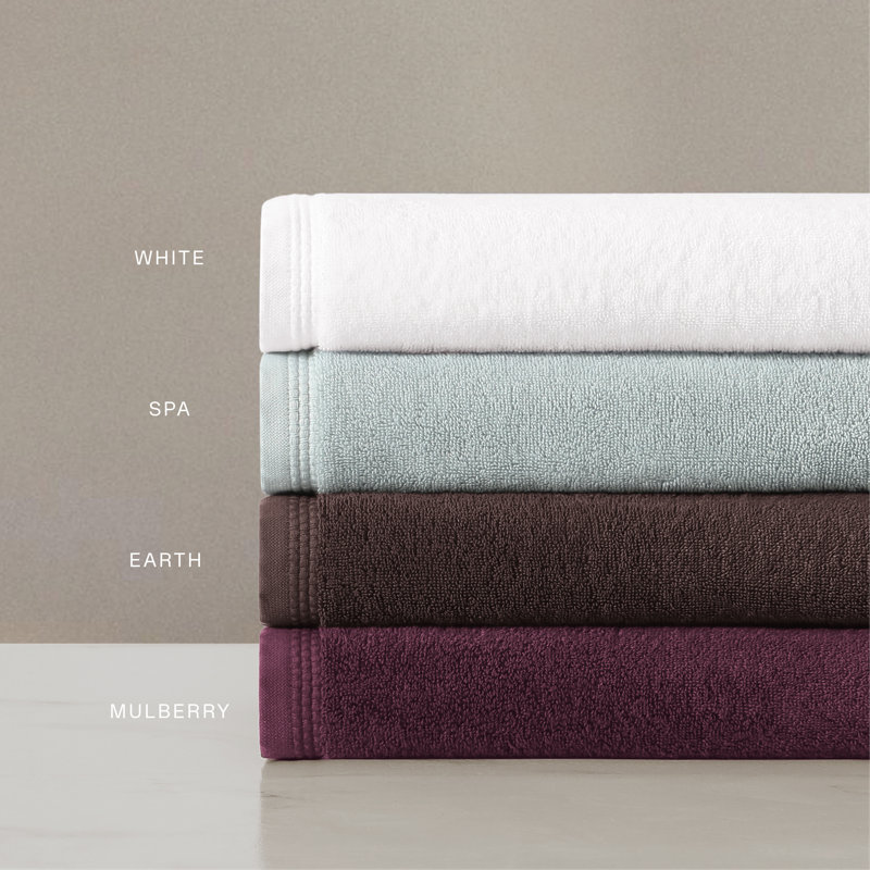Egyptian Cotton Soft Border Towels, Washcloth, White
