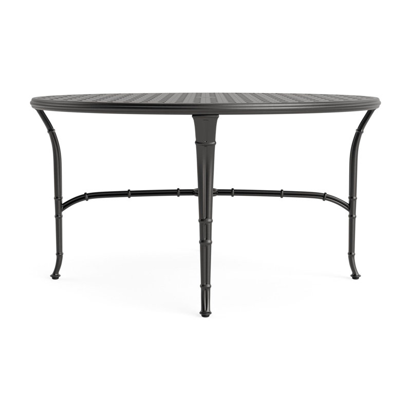 Calcutta Outdoor Round Dining Table, Textured Pewter