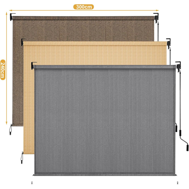 Hls024kd-1 Hdpe Vertical Retractable Awning, Grey, 240cm H x 300cm W
