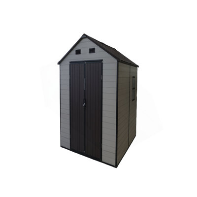 8x8x7.6FT Outdoor Resin Storage Shed with Windows, Strong Aluminum Frame & Floor for Garden, Backyard Organization