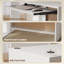 HOMCOM L-Shaped Corner Desk with Keyboard Tray and Open Shelves, White