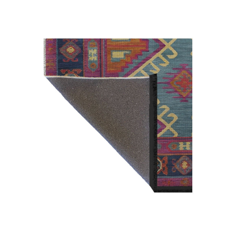 Tapis décoratif rétro Lila, Sous-tapis rectangulaire de 3 pi 3 po x 4 pi 11 po