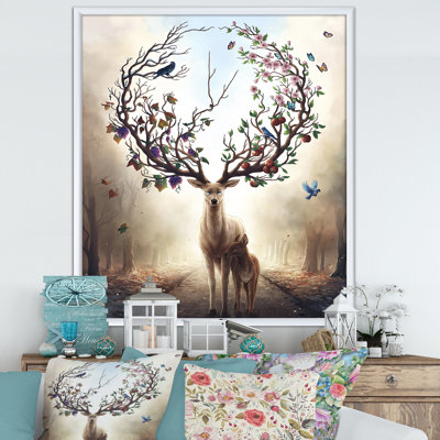 " Deer With Blossoming Antlers "