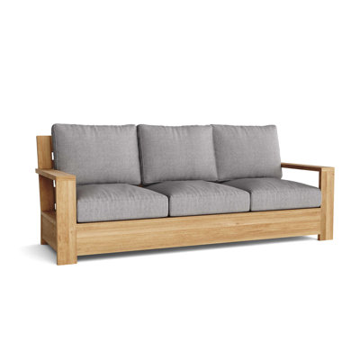 Madera 87.5'' Wide Teak Patio Sofa with Sunbrella® Cushions
