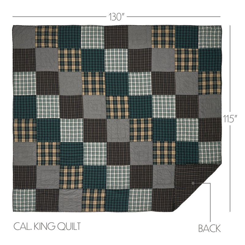 Pine Grove Cotton Plaid Quilt, California King Quilt