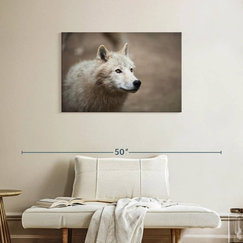 Arctic White Wolf, 24" H x 36" W