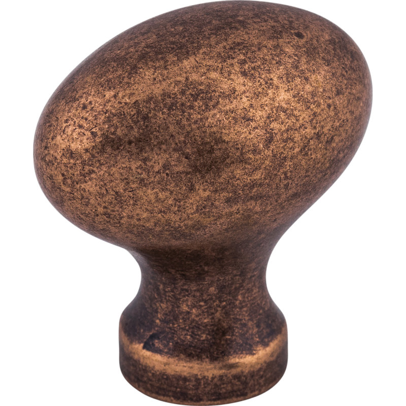 Egg 1 1/4" Length Oval Knob, Old English Copper
