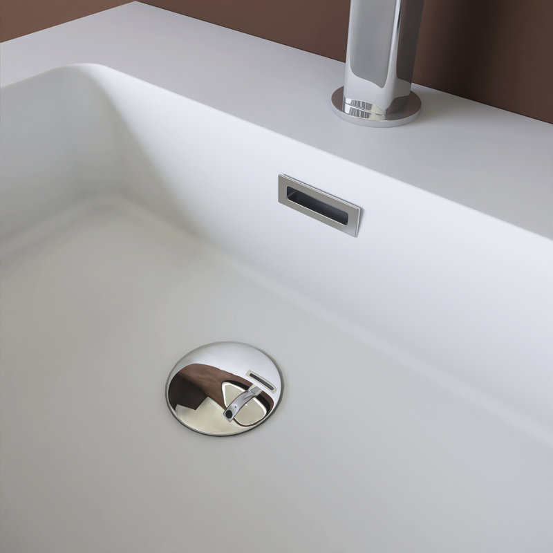 Wall-Mounted Bathroom Vanity With Integrated Solid Surface Basin, 24"