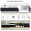 Meuble télé moderne, minimaliste, rectangulaire, extensible, avec 2 tiroirs et 1 armoire pour le salon, jusqu'à 100 po-301437647