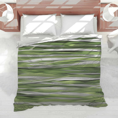 Édredon vert, blanc et vagues