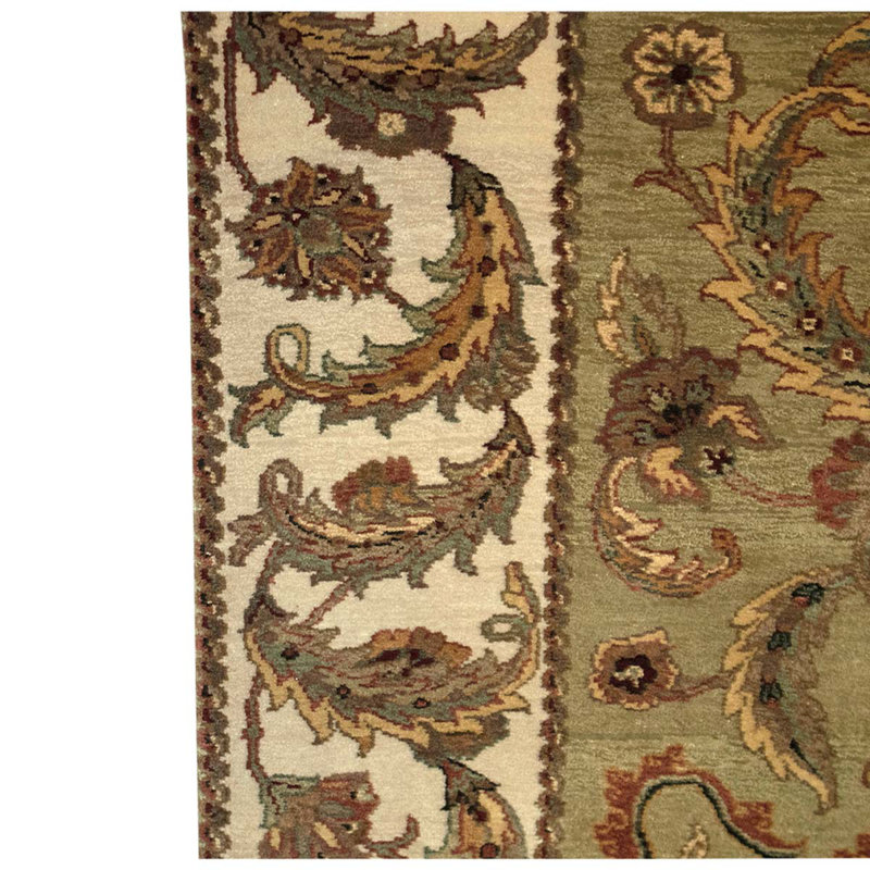 Wool Oriental Area Rug in Blue Beige
