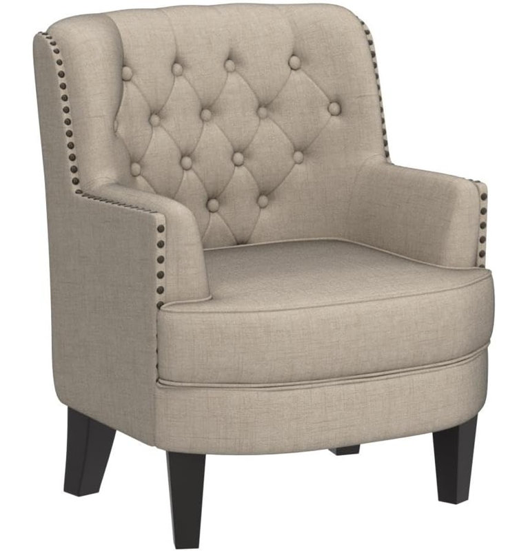 Chaise d'appoint rembourrée avec coussin moelleux Mid-Century