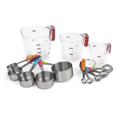 ELITRA HOME – Elitra 13-Piece Measuring Set – 32 Oz - Silver, Set of 15