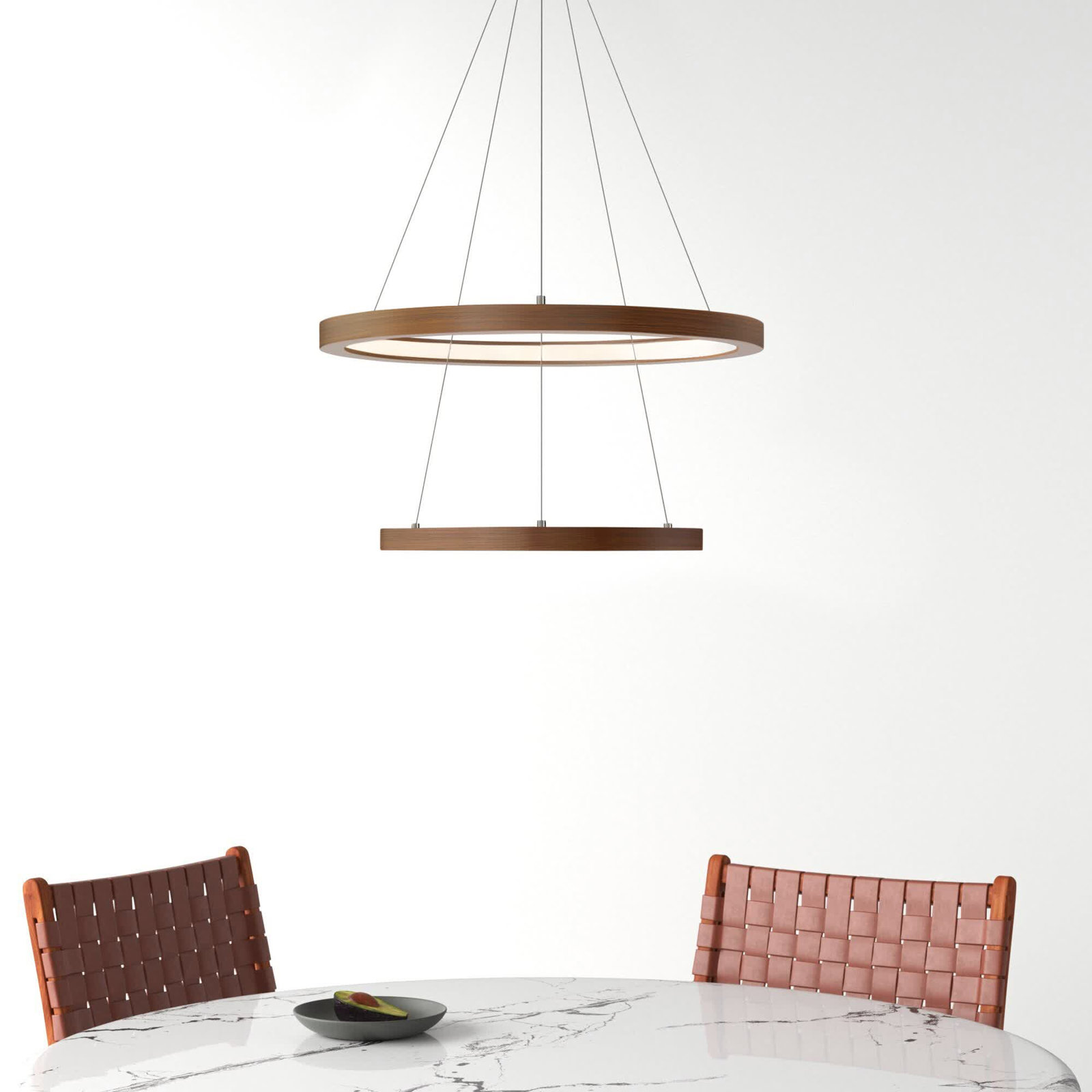 Saleigh 2 - Light LED Geometric Chandelier, Chrome, 1.25" H x 28" W x 28" D