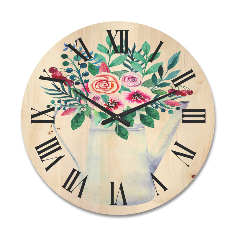 Horloge murale Bouquets de fleurs dans un pot de fleurs, Grand