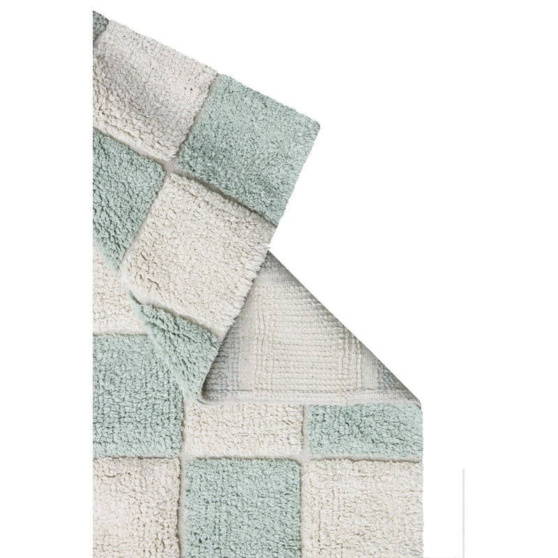 Washable Rug Tiles Blue Sage, Rectangle 4' x 5'3"