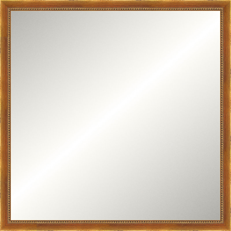 Antique Gold Beaded Mirror, Small Square