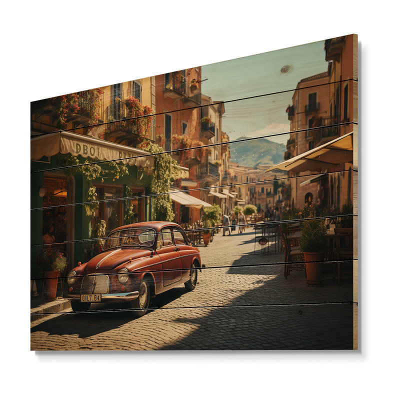 Italie, Italie, Dolce Vita sur bois, H 30 po x l 40 po x P 0,78 po