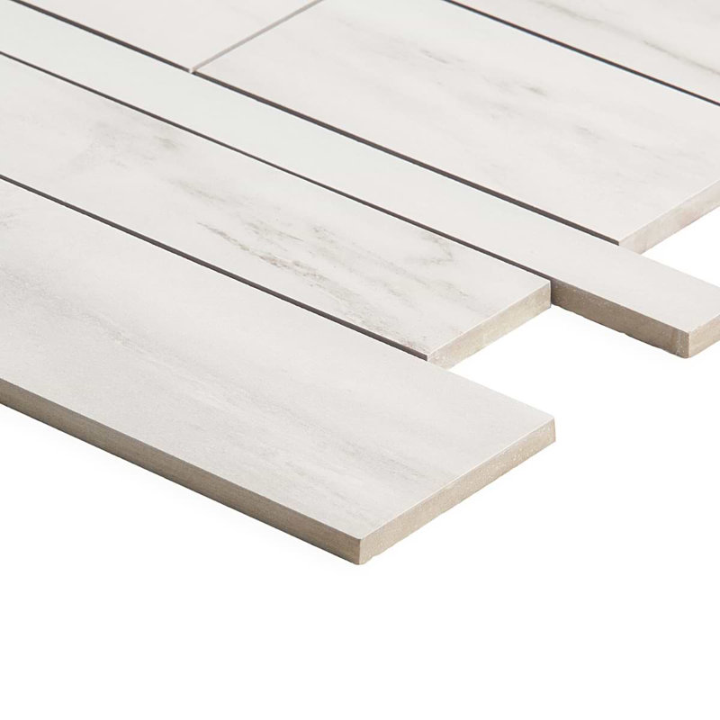 Dreamstone Railroad Porcelain Mosaic, Dolomite Snow Matte