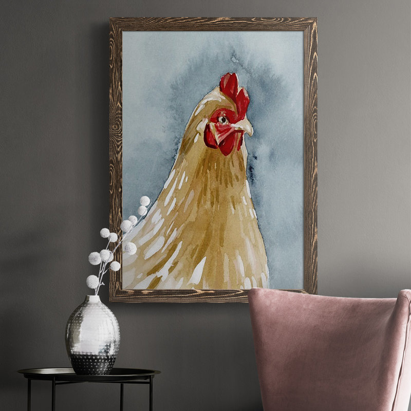 Portrait de poulet Sofley II, H 37,5 po x l 27,5 po x P 1 po, Noyer
